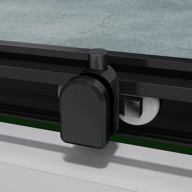 Douchecabine Donna 80x80 cm Mat Zwart Schuifdeur Hoekinstap Vierkant