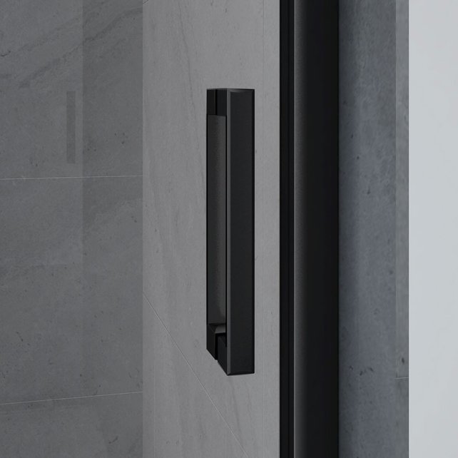 Douchecabine Donna 90x90 cm Mat Zwart Schuifdeur Hoekinstap Vierkant