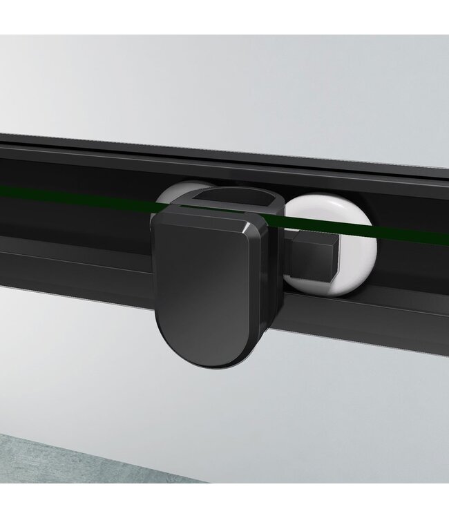 Douchecabine Donna 90x90 cm Mat Zwart Schuifdeur Hoekinstap Vierkant