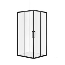 Douchecabine Donna 90x90 cm Mat Zwart Schuifdeur Hoekinstap Vierkant