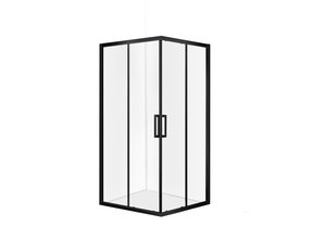 Douchecabine Donna 90x90 cm Mat Zwart Schuifdeur Hoekinstap Vierkant