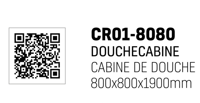 Douchecabine Azura 80x80x190cm Helderglas nano-coating anti-kalk 6mm Veiligheidsglas