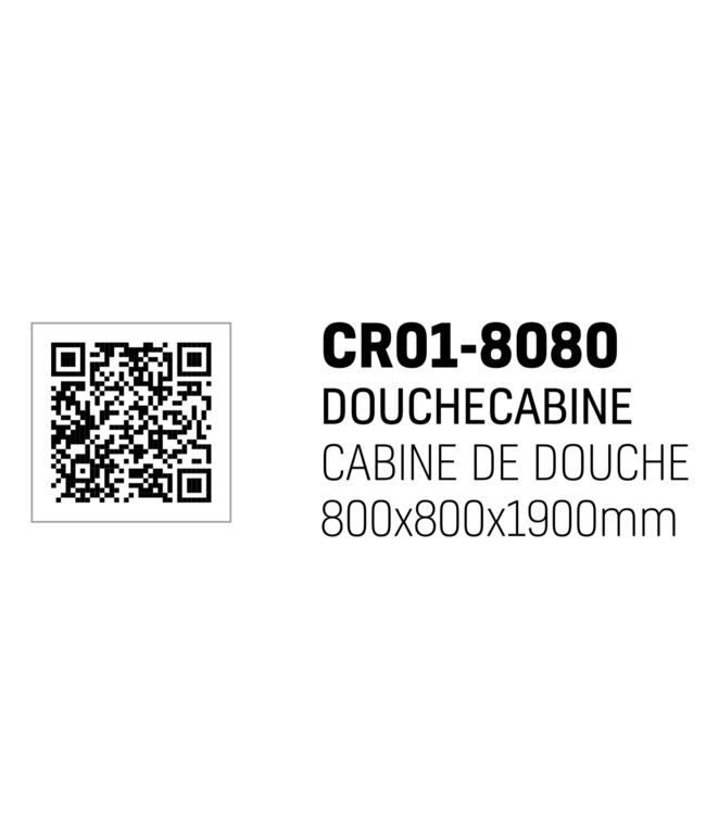 Douchecabine Azura 80x80x190cm Helderglas nano-coating anti-kalk 6mm Veiligheidsglas