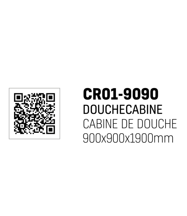 Douchecabine Azura 90x90x190cm Helderglas nano-coating anti-kalk 6mm Veiligheidsglas