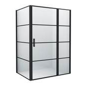 Douchecabine Collins Mat Zwart Vierkant 140x100cm Draaideur Antikalk Helderglas 8mm Veiligheidsglas Easy Clean Douchecabine Collins Mat Zwart Vierkant 140x100cm Draaideur Antikalk Helderglas 8mm Veiligheidsglas Easy Clean