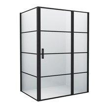 Douchecabine Collins Mat Zwart Vierkant 140x80cm Draaideur Antikalk Helderglas 8mm Veiligheidsglas Easy Clean