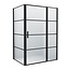 Douchecabine Collins Mat Zwart Vierkant 140x80cm Draaideur Antikalk Helderglas 8mm Veiligheidsglas Easy Clean