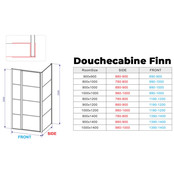 Douchecabine Collins Mat Zwart Vierkant 140x80cm Draaideur Antikalk Helderglas 8mm Veiligheidsglas Easy Clean