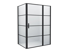 Douchecabine Collins Mat Zwart Vierkant 120x100cm Draaideur Antikalk Helderglas 8mm Veiligheidsglas Easy Clean