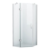 Douchecabine Pentagoon Vijfhoek Draaideur 100x100x200cm SaniPro Antikalk Nano Coating Helder Glas Chroom Profiel 8mm Veiligheidsglas Easy Clean