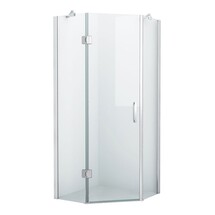 Douchecabine Pentagoon Vijfhoek Draaideur 100x100x200cm SaniPro Antikalk Nano Coating Helder Glas Chroom Profiel 8mm Veiligheidsglas Easy Clean