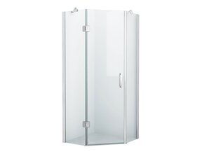 Douchecabine Pentagoon Vijfhoek Draaideur 100x100x200cm SaniPro Antikalk Nano Coating Helder Glas Chroom Profiel 8mm Veiligheidsglas Easy Clean