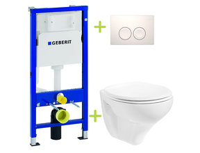 Aktieset Geberit UP100 Toiletset Basic Hangtoilet met spoelrand incl. Softclose toiletbril