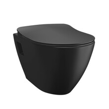 Hangtoilet Mat Zwart Creavit TP325 met bidet incl. Toiletbril softclose sluiting met spoelrand