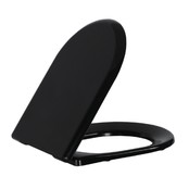 Hangtoilet Mat Zwart Creavit TP325 met bidet incl. Toiletbril softclose sluiting met spoelrand