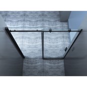 Douchedeur Slice Nisdeur Schuifdeur Zwart 120x200cm Antikalk Helder Glas Chroom Profiel 8mm Veiligheidsglas Easy Clean