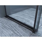 Douchedeur Slice Nisdeur Schuifdeur Zwart 110x200cm Antikalk Helder Glas Zwart Profiel 8mm Veiligheidsglas Easy Clean