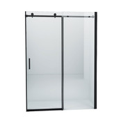 Douchedeur Slice Nisdeur Schuifdeur Zwart 110x200cm Antikalk Helder Glas Zwart Profiel 8mm Veiligheidsglas Easy Clean