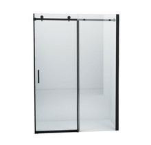 Douchedeur Slice Nisdeur Schuifdeur Zwart 110x200cm Antikalk Helder Glas Zwart Profiel 8mm Veiligheidsglas Easy Clean