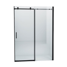 Douchedeur Slice Nisdeur Schuifdeur Zwart 110x200cm Antikalk Helder Glas Zwart Profiel 8mm Veiligheidsglas Easy Clean