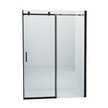 Douchedeur Slice Nisdeur Schuifdeur Zwart 140x200cm Antikalk Helder Glas Zwart Profiel 8mm Veiligheidsglas Easy Clean