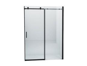 Douchedeur Slice Nisdeur Schuifdeur Zwart 140x200cm Antikalk Helder Glas Zwart Profiel 8mm Veiligheidsglas Easy Clean