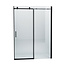 Douchedeur Slice Nisdeur Schuifdeur Zwart 140x200cm Antikalk Helder Glas Zwart Profiel 8mm Veiligheidsglas Easy Clean