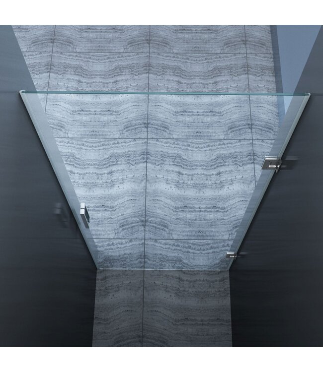 Douchedeur Nisdeur Draaideur 90x200cm Antikalk Helder Glas Chroom Profielloos 8mm Veiligheidsglas Easy Clean