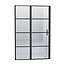 Douchedeur Collins Nisdeur Draaideur 140x200cm Mat Zwart Antikalk Helderglas 8mm Veiligheidsglas Easy Clean