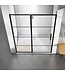 Douchedeur Collins Nisdeur Draaideur 120x200cm Mat Zwart Antikalk Helderglas 8mm Veiligheidsglas Easy Clean