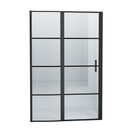 Douchedeur Collins Nisdeur Draaideur 90x200cm Mat Zwart Antikalk Helderglas 8mm Veiligheidsglas Easy Clean