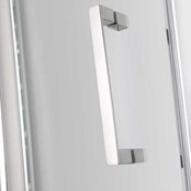 Douchedeur Nisdeur Draaideur met Vaste Wand 110(60-50)x200cm Antikalk Helder Glas Chroom Profiel 8mm Veiligheidsglas Easy Clean