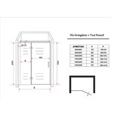 Douchedeur Nisdeur Draaideur met Vaste Wand 110(60-50)x200cm Antikalk Helder Glas Chroom Profiel 8mm Veiligheidsglas Easy Clean