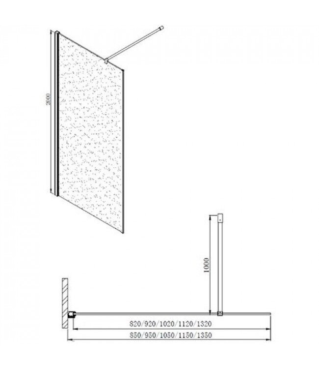 Inloopdouche Stern 120x200 cm Melkglas Chroom Profiel 10mm Veiligheidsglas Easy Clean