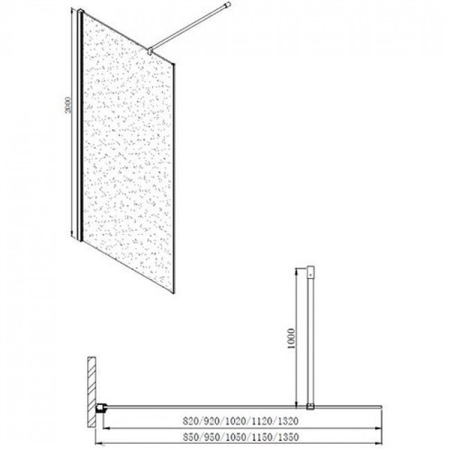 Inloopdouche Stern 100x200 cm Melkglas Chroom Profiel 10mm Veiligheidsglas Easy Clean