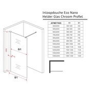 Inloopdouche Eco Nano 90x200cm Antikalk Helder Glas Chroom Profiel 8mm Veiligheidsglas Easy Clean