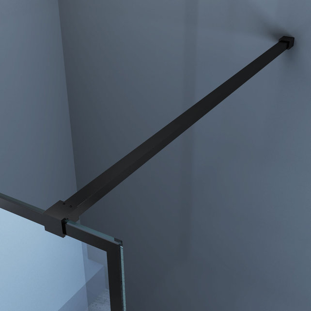 Inloopdouche Donna Mat Zwart Raster 70x200cm SaniPro Douchewand Antikalk Helderglas 8 mm Veiligheidsglas Easy Clean