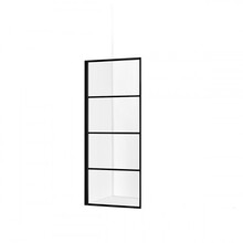 Inloopdouche Donna Mat Zwart Raster 60x200cm SaniPro Douchewand Antikalk Helderglas 8 mm Veiligheidsglas Easy Clean
