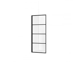 Inloopdouche Donna Mat Zwart Raster 60x200cm SaniPro Douchewand Antikalk Helderglas 8 mm Veiligheidsglas Easy Clean