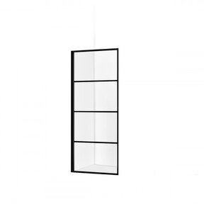 Inloopdouche Donna Mat Zwart Raster 60x200cm SaniPro Douchewand Antikalk Helderglas 8 mm Veiligheidsglas Easy Clean