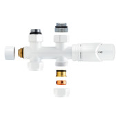 Belrad Thermostaat Radiatorkraan Recht Wit - Chroom - Mat Zwart