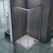 Douchecabine 80x80 cm Liz Schuifdeur Hoekinstap Vierkant Chroom anti-kalk