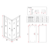 Douchecabine 80x80 cm Liz Schuifdeur Hoekinstap Vierkant Chroom anti-kalk