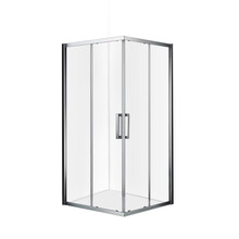Douchecabine 80x80 cm Liz Schuifdeur Hoekinstap Vierkant Chroom anti-kalk
