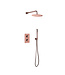 Inbouw Regendouche set Aloni Mat Zwart 25 cm Rond Hoofddouche muur Thermostaatkraan incl. handdouche