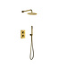 Inbouw Regendouche set Aloni Mat Zwart 25 cm Rond Hoofddouche muur Thermostaatkraan incl. handdouche