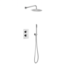 Inbouw Regendouche set Aloni Chroom 25 cm Rond Hoofddouche muur Thermostaatkraan incl. handdouche