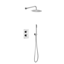 Inbouw Regendouche set Aloni Chroom 25 cm Rond Hoofddouche muur Thermostaatkraan incl. handdouche