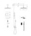 Inbouw Regendouche set Aloni Chroom 25 cm Rond Hoofddouche muur Thermostaatkraan incl. handdouche