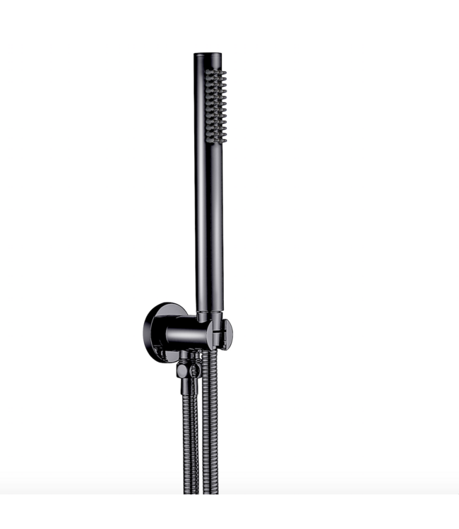 Inbouw Regendouche set Aloni Gunmetal 25 cm Rond Hoofddouche muur Thermostaatkraan incl. handdouche